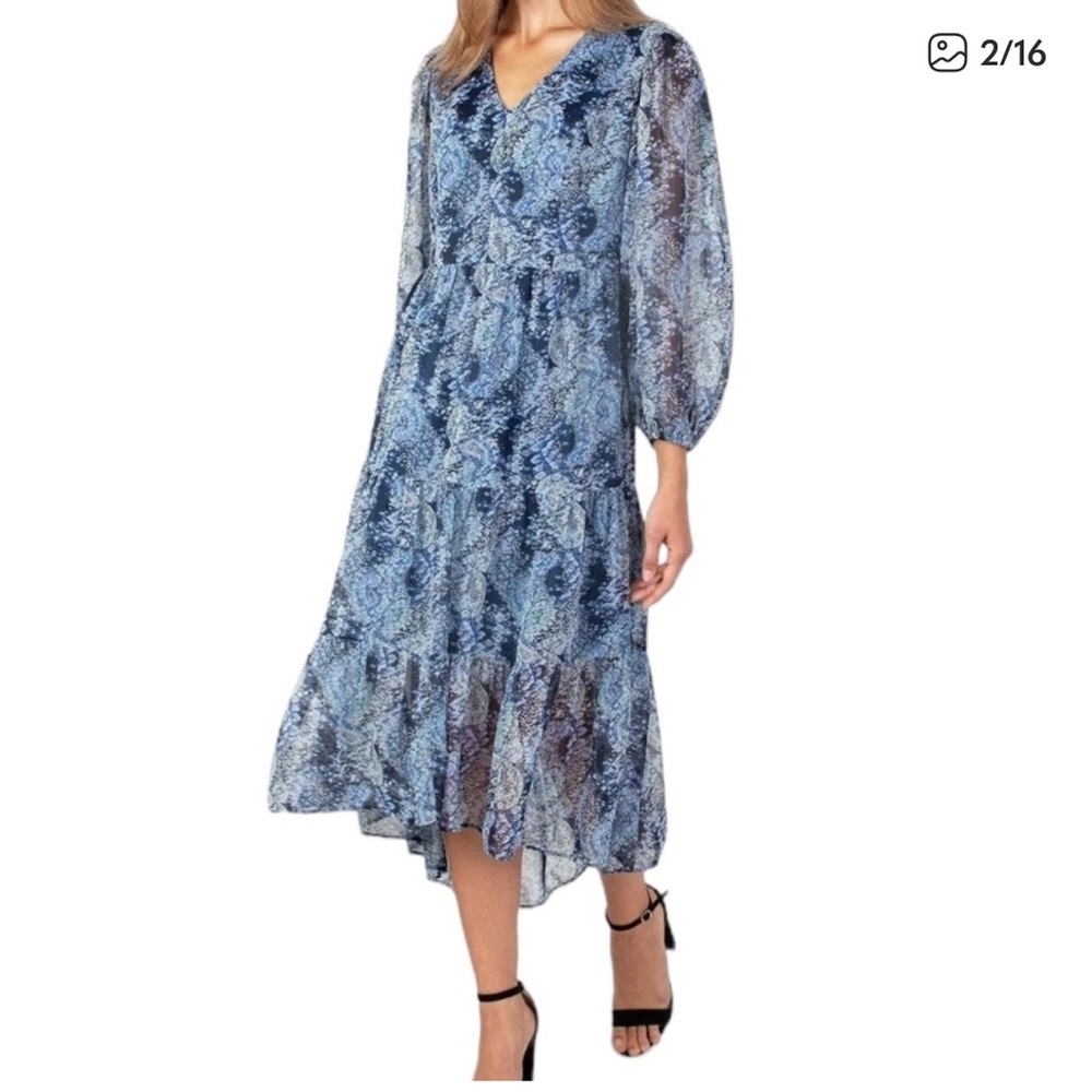 JOIE Limited Edition Parisian Paisley Blue Midi Dress